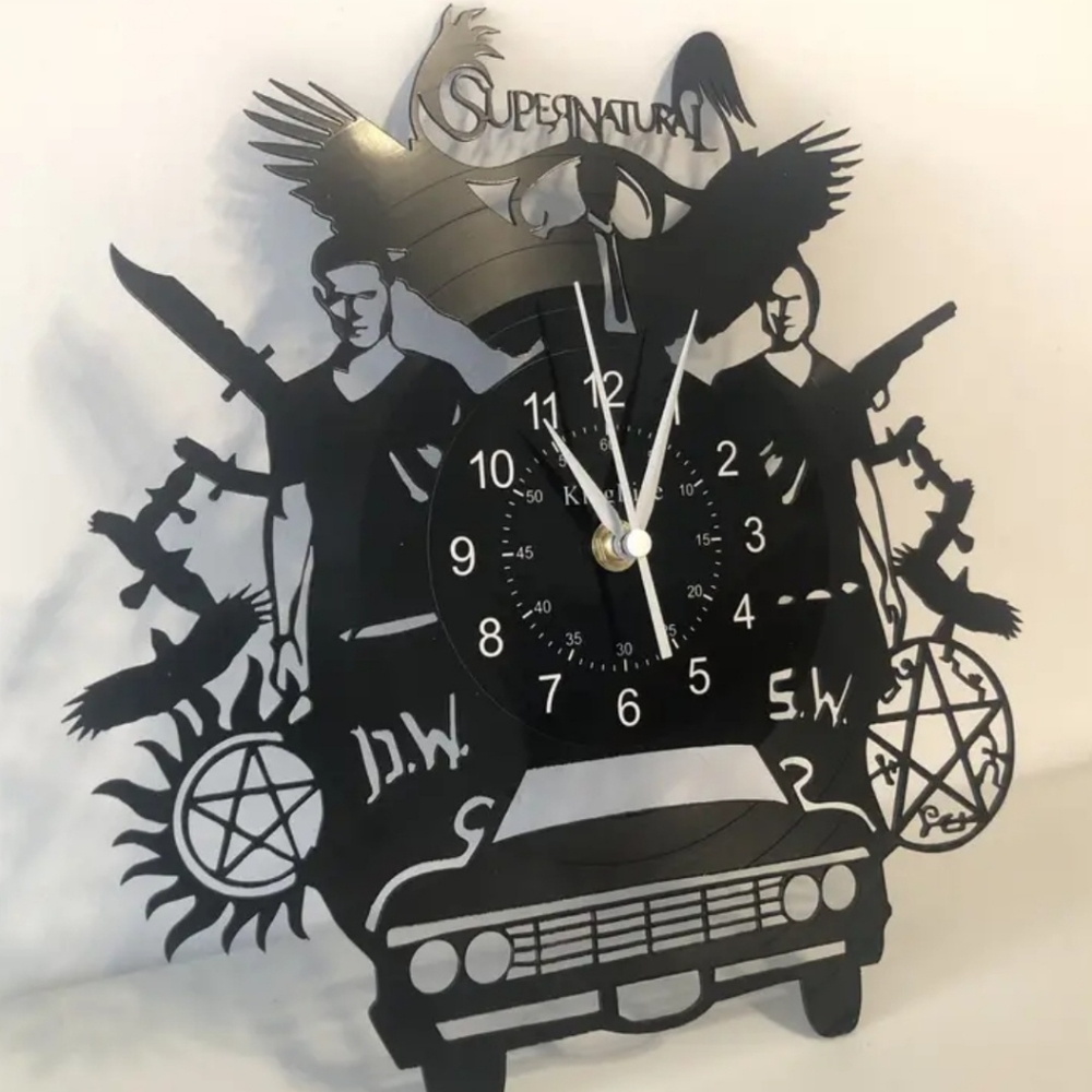 Vinyl cutout record vintage wall clock